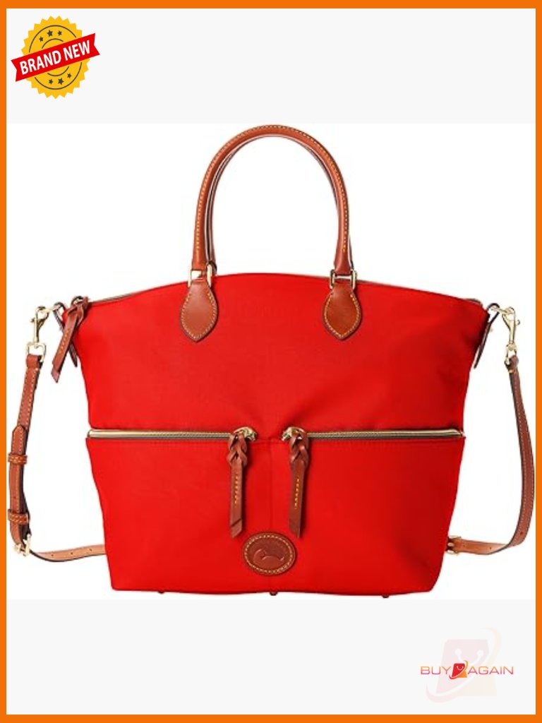 Nylon Large Pocket Satchel With Detachable Strap